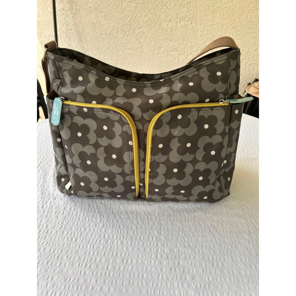 Orla Kiely Target Diaper Bag Grey Floral Stem Polka Dot Messenger Crossbody